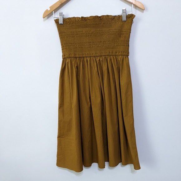 J. Crew Ochre Smocked Midi Skirt - Picture 3 of 12
